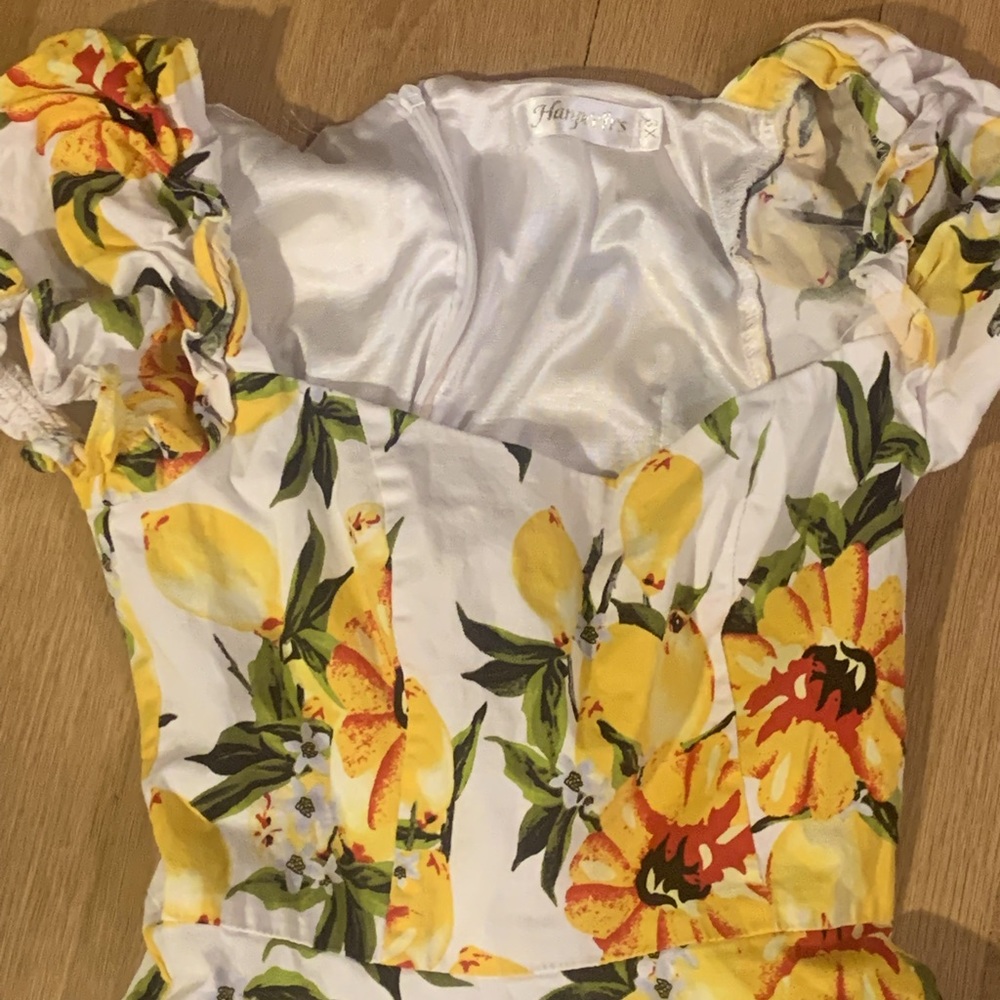 Vintage Lemon Dress/Puffy Sleeves